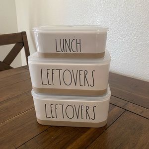 Rae Dunn leftovers ceramic containers